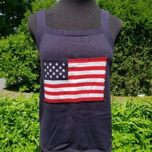 American flag sweater tank. Patriotic Labor day
